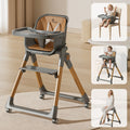 Walnut Highchair - 3 in 1 Convertible kids Highchair with Booster & Stool