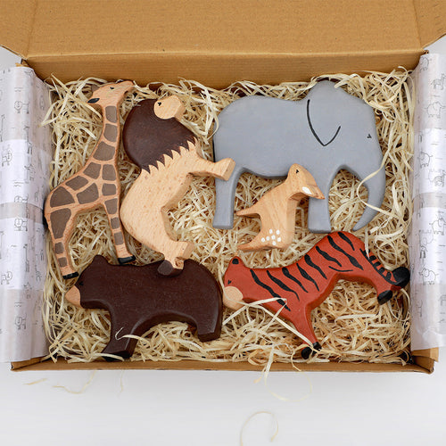 Birch and Bug Wooden Toys for Kids | Animal Toys | BPA Free | Set of 6