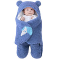 BRANDONN Hooded Swaddle Sleeping Bag for Newborns (0–6M), Blue