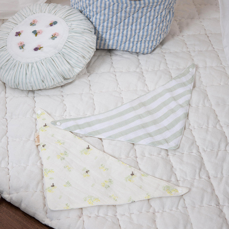Organic Muslin Cotton Baby Burp Cloths | Roses Pink | Blue