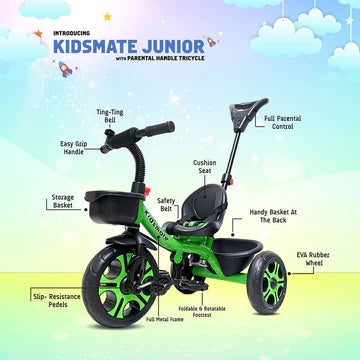 Kidsmate Junior Tricycle for Kids with Parental Control