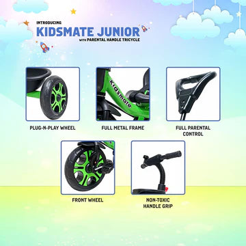 Kidsmate Junior Tricycle for Kids with Parental Control